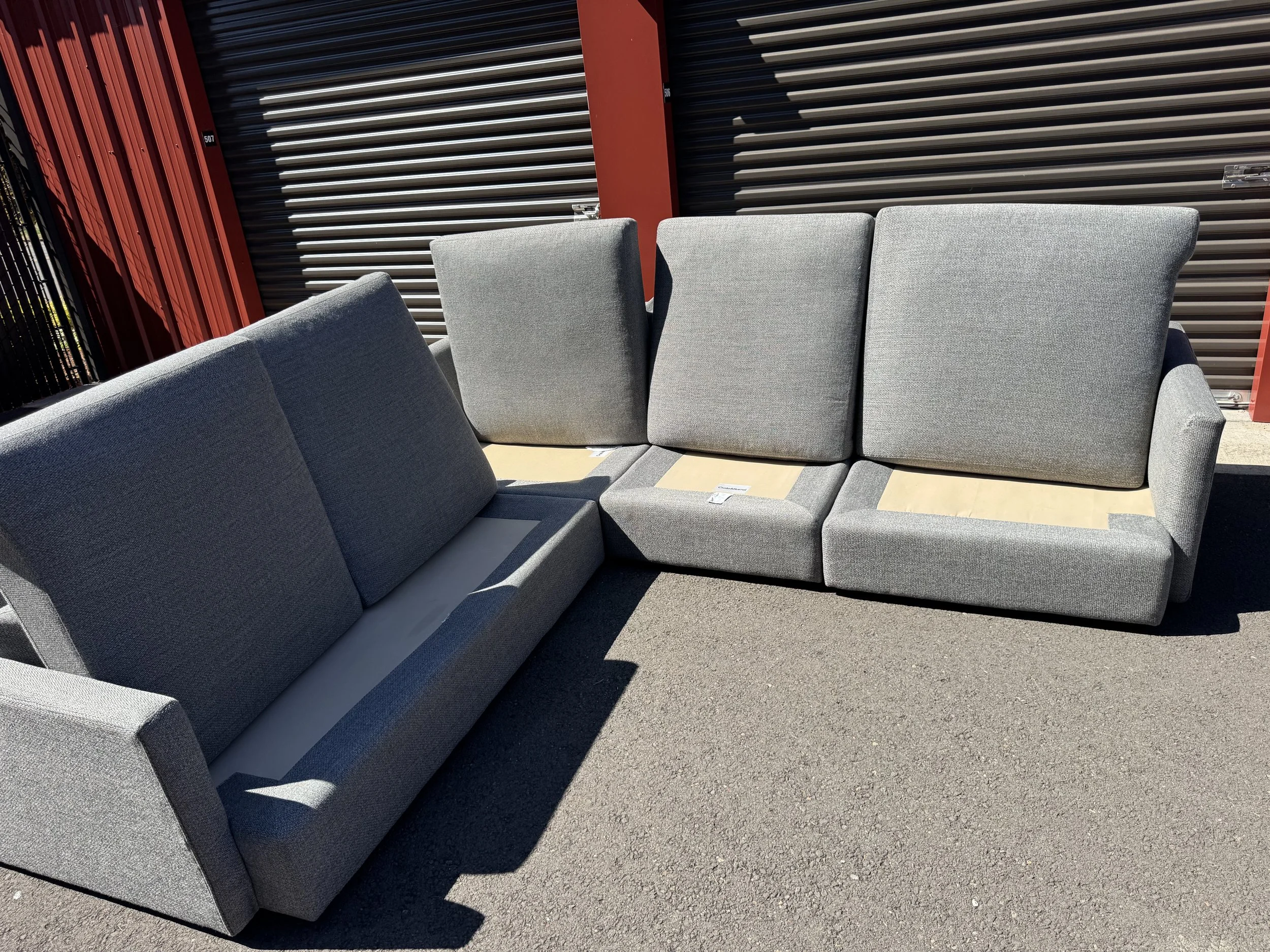 Crate & Barrel Lounge Deep Sectional $1950 (118"x113"left side longer) (H:25" Seat Depth 46")