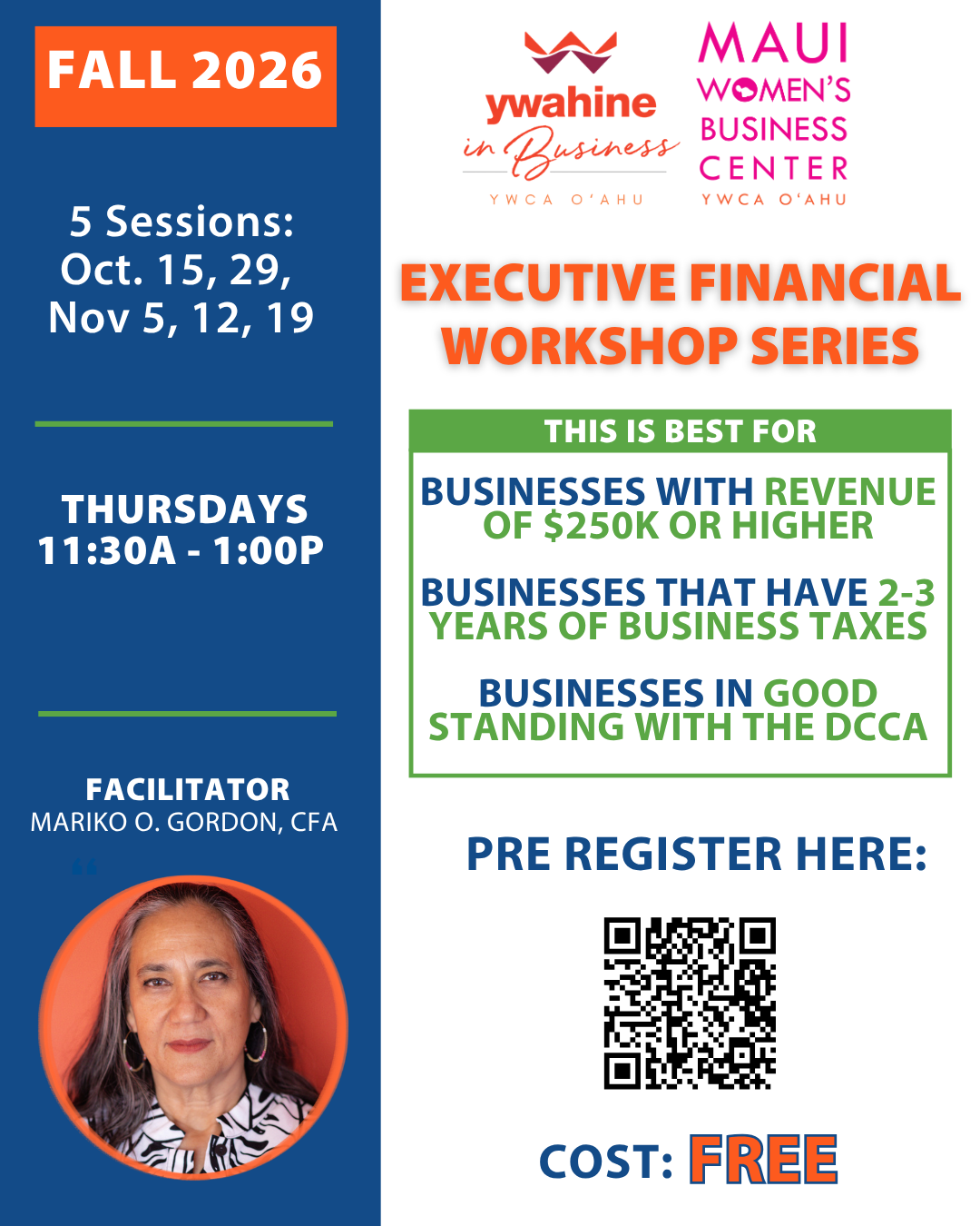 Executive Financial Workshop Series - Fall Cohort