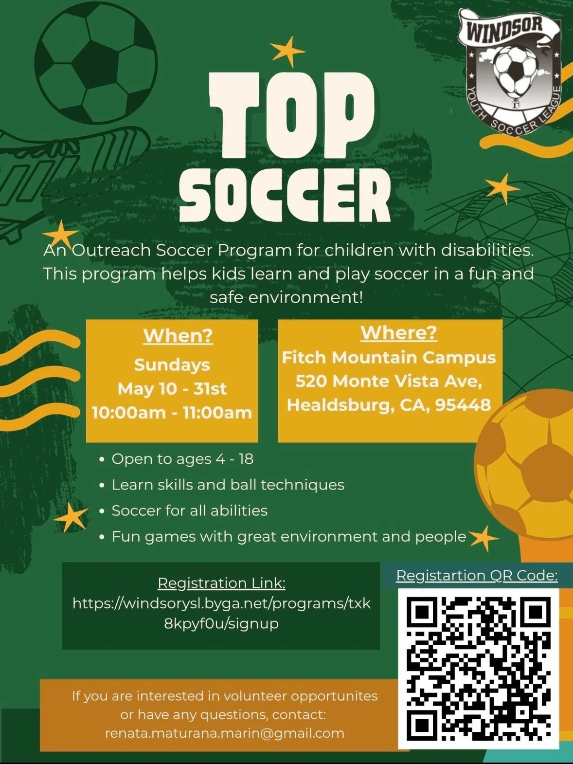 ⚽💚 TOP Soccer is here!

We&rsquo;re proud to support our very own club member, Renata (2010 Girls), who is helping lead this incredible program for our community. TOP Soccer creates a fun, safe, and inclusive environment where players of all abiliti