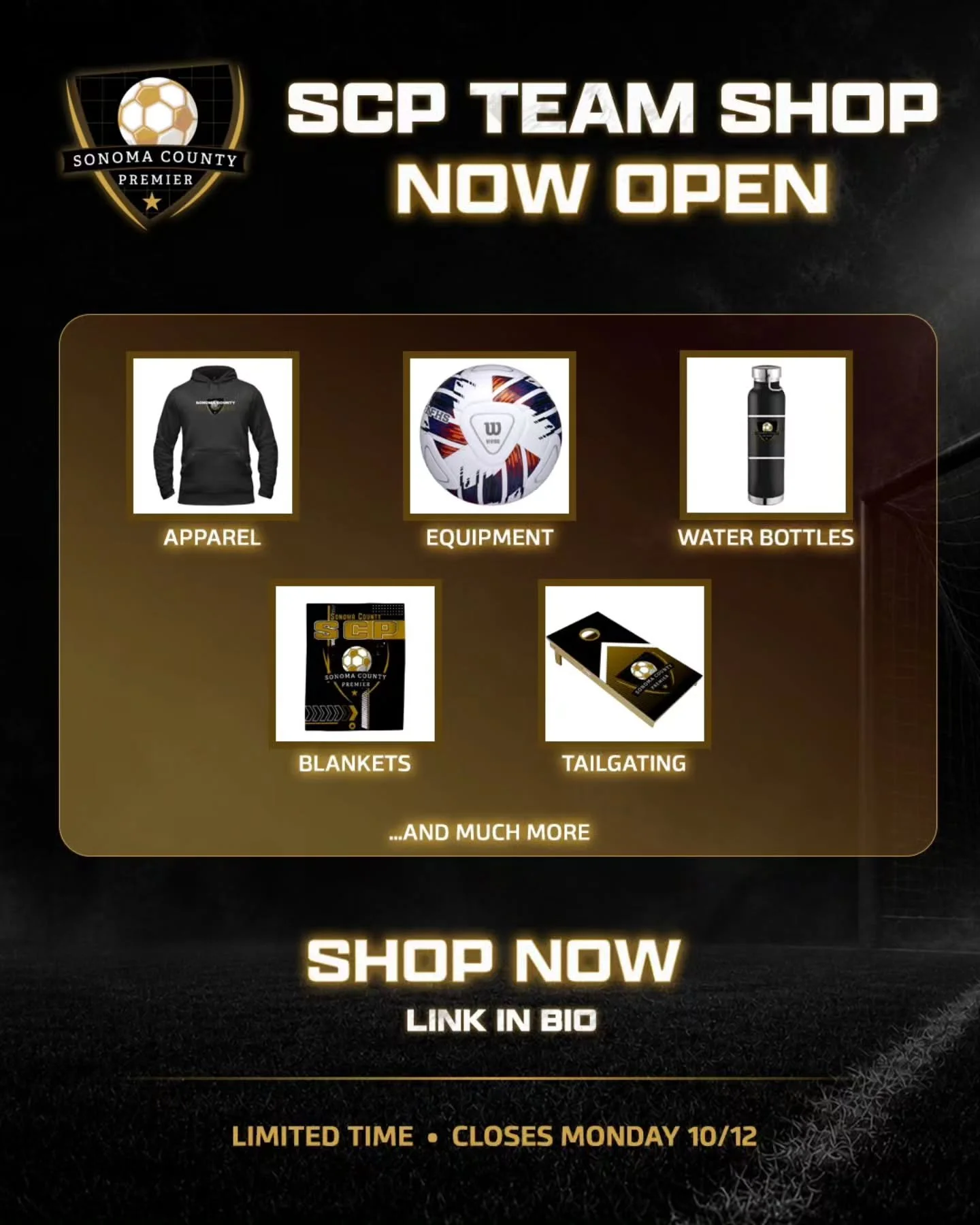The SCP Team Shop is open, but not for long. Hoodies, tees, hats, water bottles, socks, tailgate gear, home and office items, and equipment, all in SCP colors. Shop closes Monday, October 12, link in bio to order before it&rsquo;s gone!

#SonomaCount