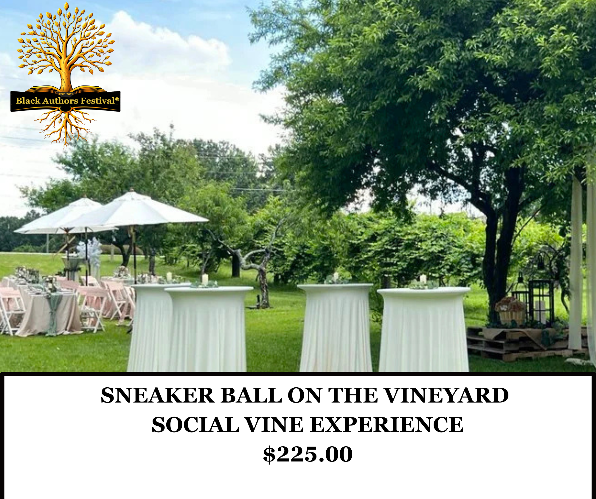 Black Authors Festival @ATL - Sneaker Ball on the Vineyard -  The Social Vine Experience  $225.00