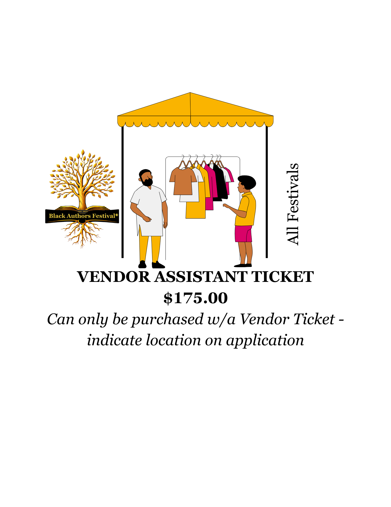 Black Authors Festival Vendor Assistant (All Festivals) - $175.00