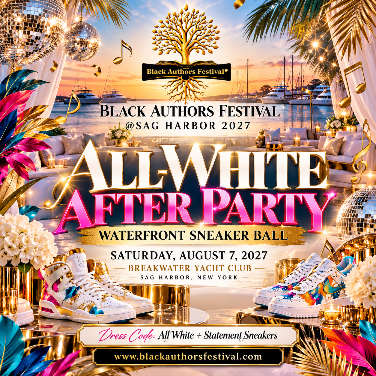 Black Authors Festival - The All White Waterfront Sneakerball - $100.00