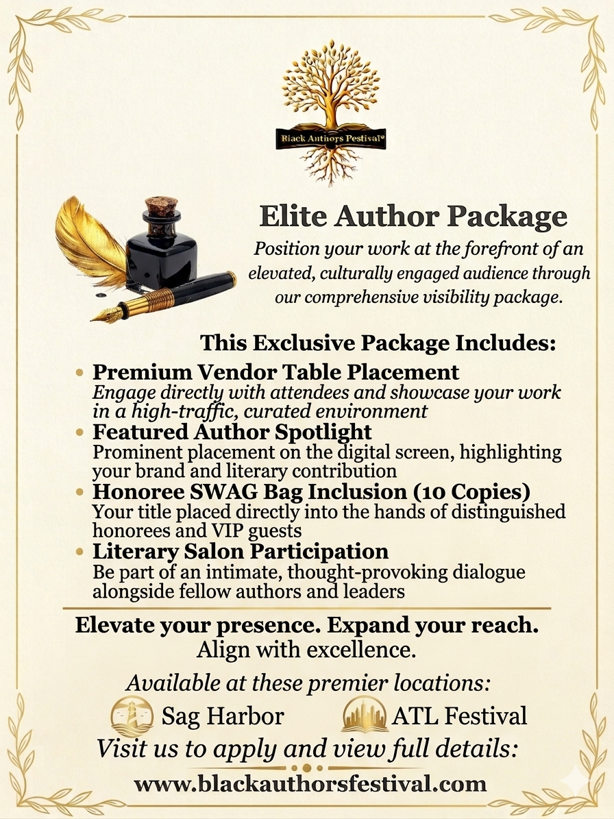 Black Authors Festival Elite  Author Package - $2,500.00