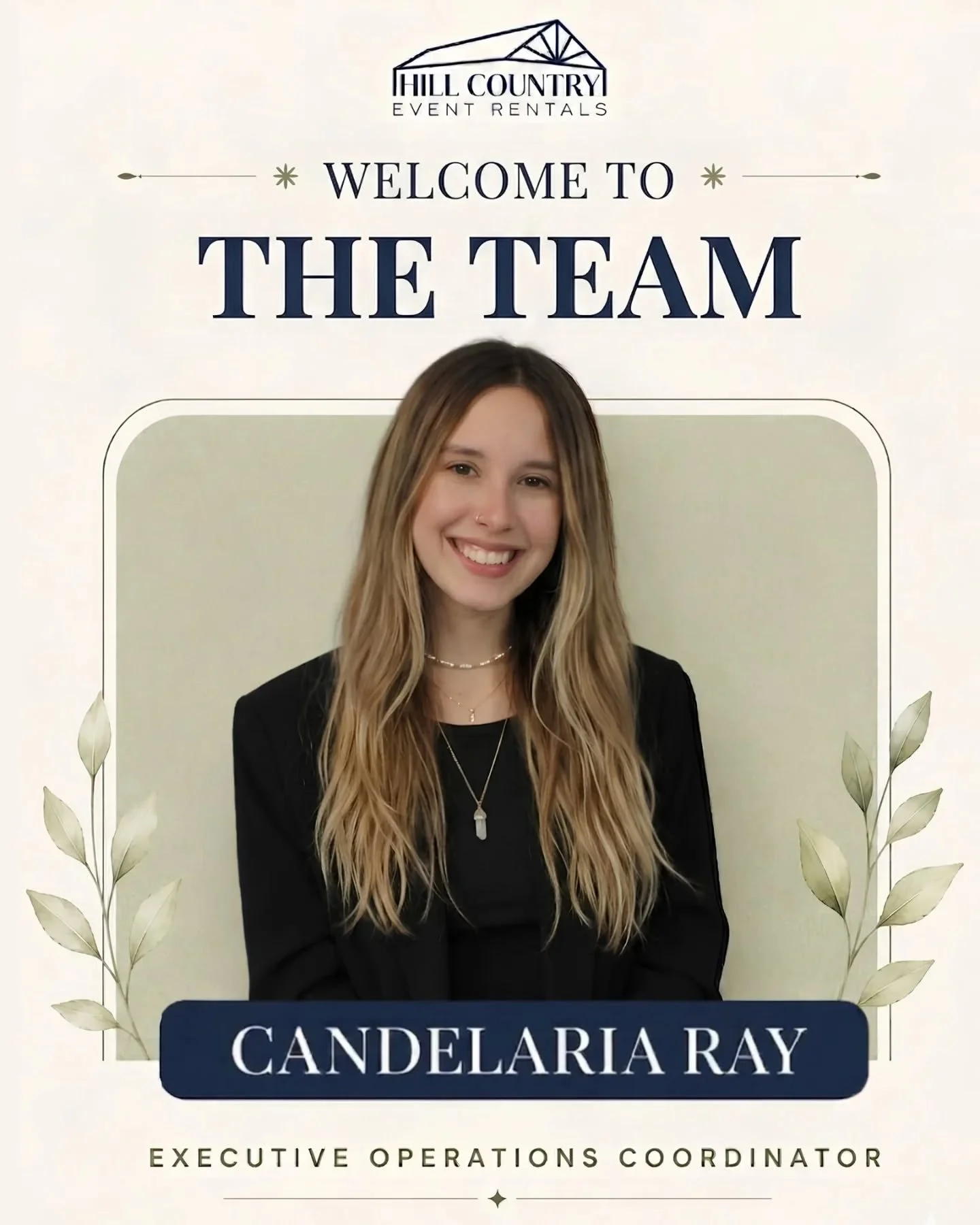 Our team is growing! 👏

We&rsquo;re excited to welcome Candelaria to Hill Country Event Rentals as our Executive Operations Coordinator.

From client communication and quotes to behind-the-scenes coordination and daily operations, Candelaria will be