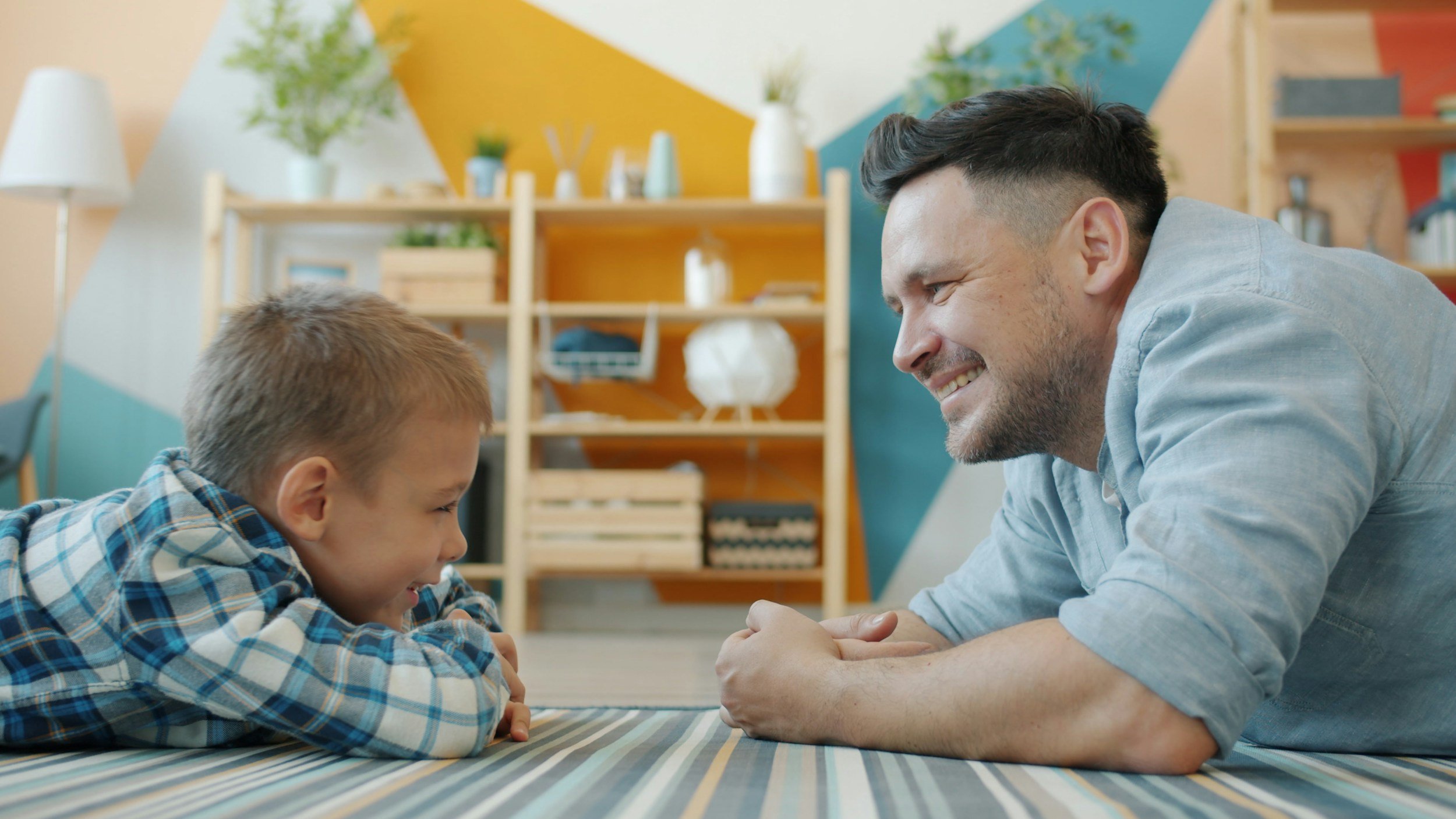 Speech therapist with a kid in a home session