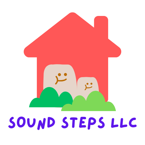 Sound Steps LLC Logo is a family outside their home