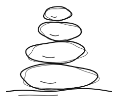 Line drawing of a stack of balanced stones