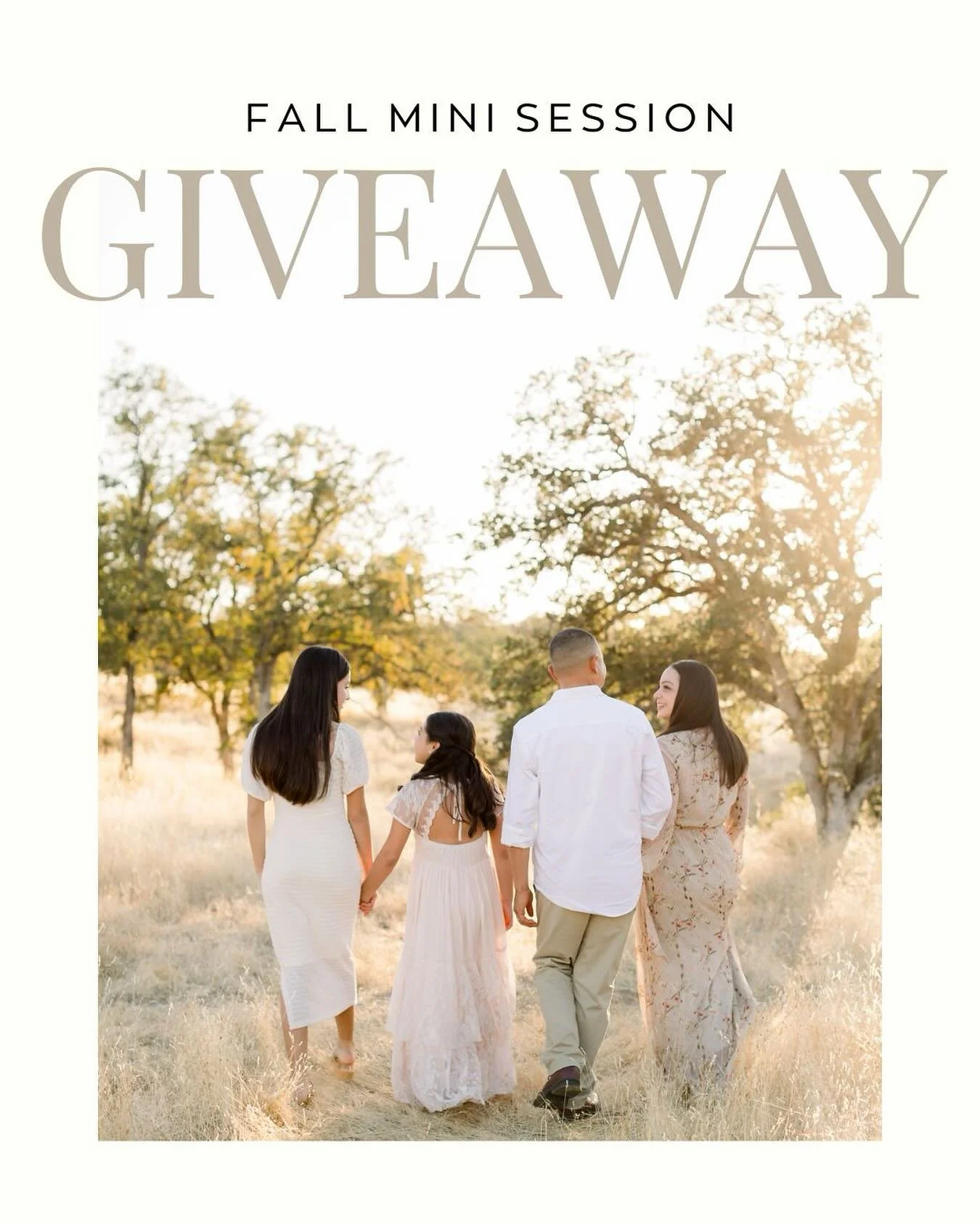 Fall Mini Session GIVEAWAY! 

I cannot thank you guys enough for all of the support for my business through the years!

During my cancer journey, so many of you continued to show up for me, booking sessions, sharing my work, and sending kind words th