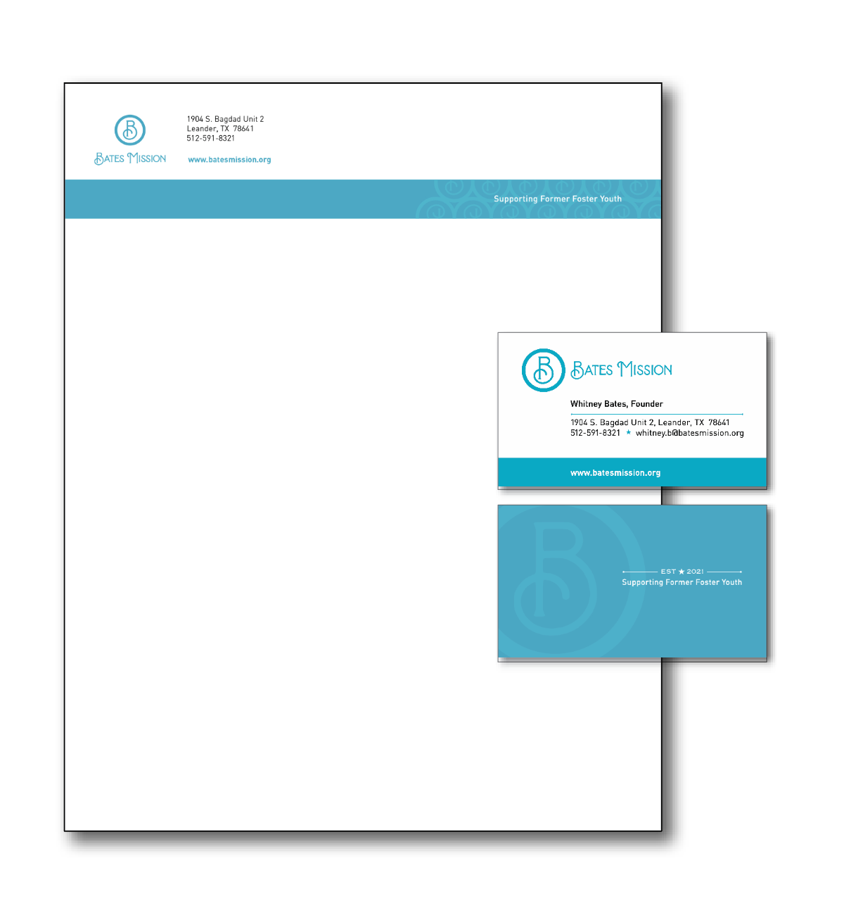 Bates Mission Letterhead and Business Card