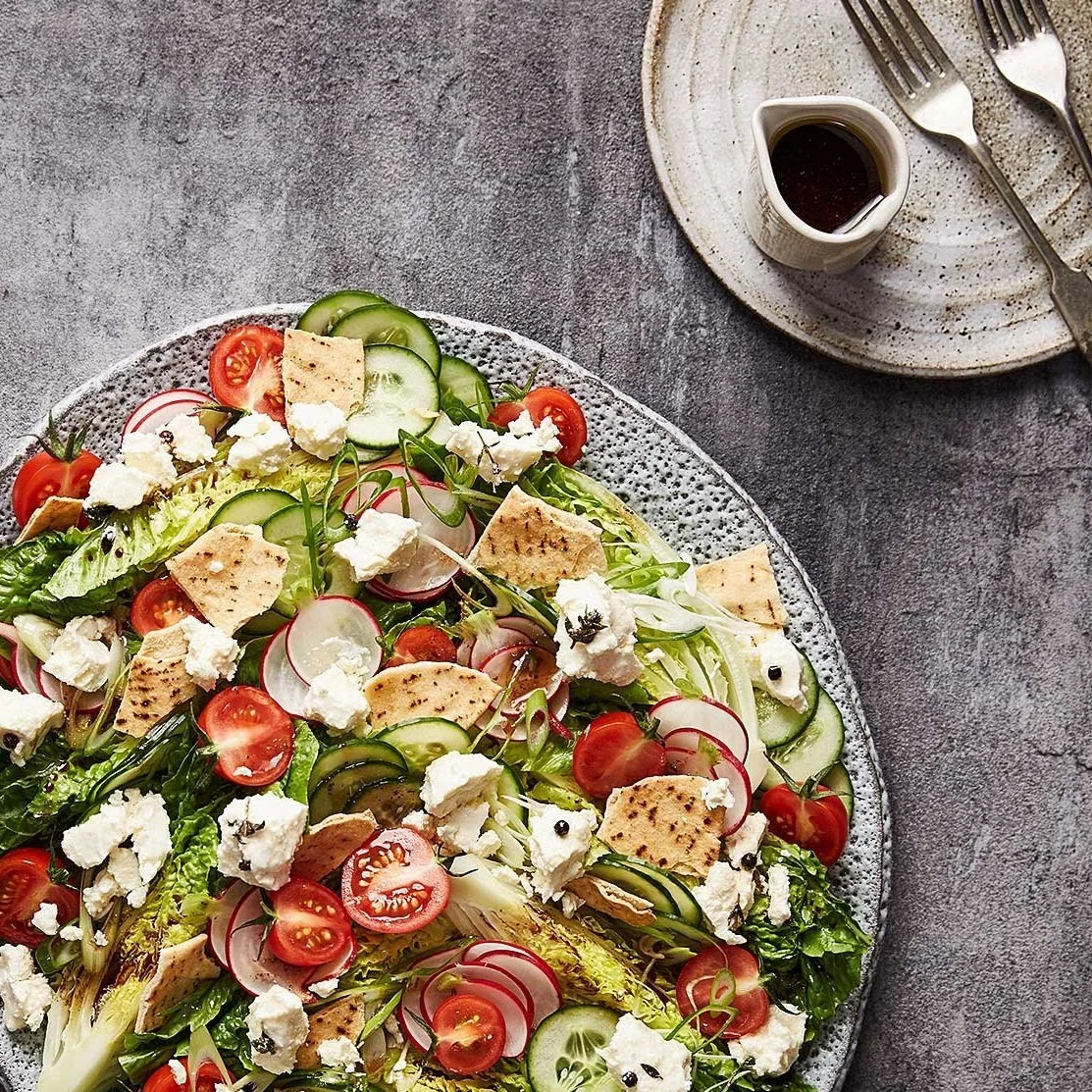 Fattoush Salad with Persian Fetta and Pomegranate Molasses Dressing