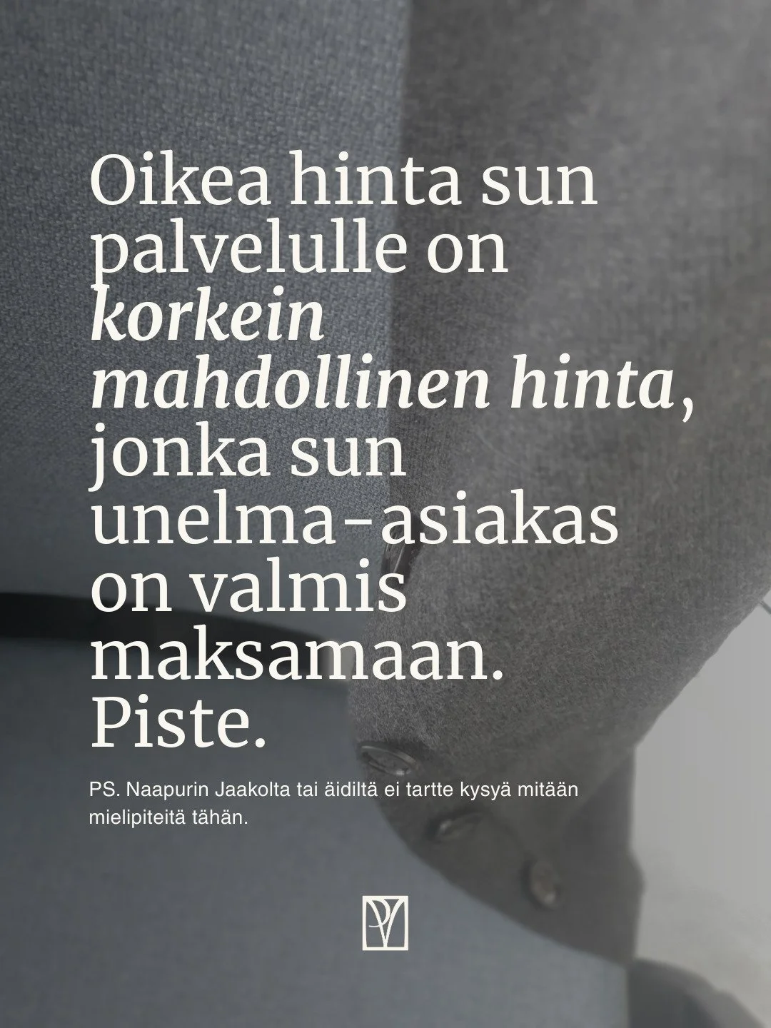 Onkohan asiantuntijayritt&auml;jyydess&auml; mit&auml;&auml;n vaikeampaa kuin oman palvelun hinnoittelu niin, ettei ihan viet&auml;v&auml;sti harmittais, kun se on vaikeaa saada kaupaksi sill&auml; hinnalla mill&auml; haluais sen menev&auml;n, TAI ku