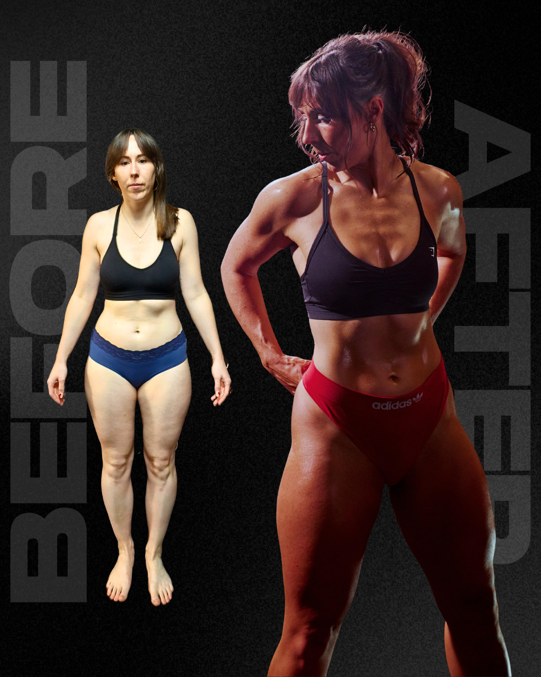 Strong, lean female physique.