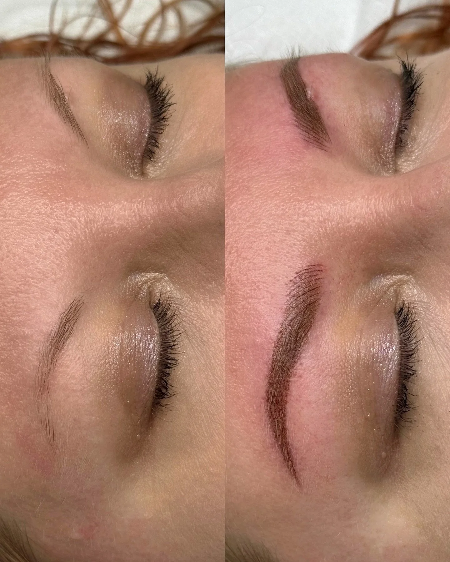 Huikea muutos kulmien pigmennoinnilla 😍 T&auml;ss&auml; tekniikaksi valikoitui yhdistelm&auml;kulmat, koska asiakkaan omista kulmista puuttui kokonaan alkuosa - siisp&auml; sit&auml; t&auml;ydennettiin karvatekniikalla ja loput muodosta rakennettiin