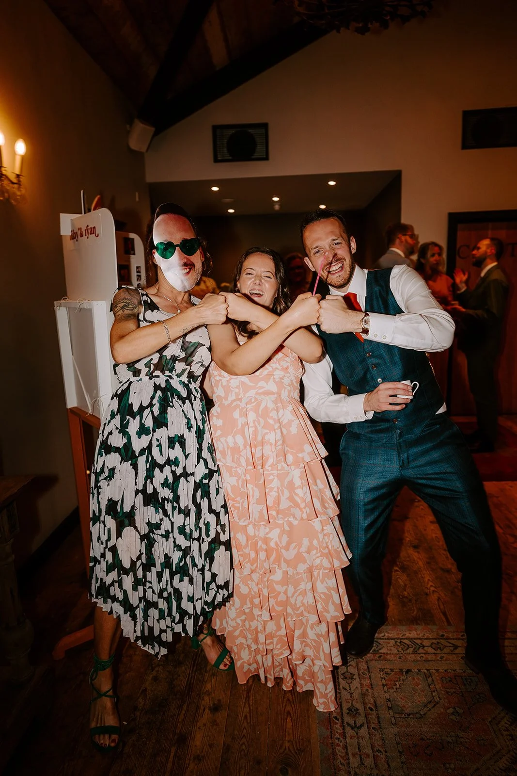 fun wedding ideas: masks of the groom
