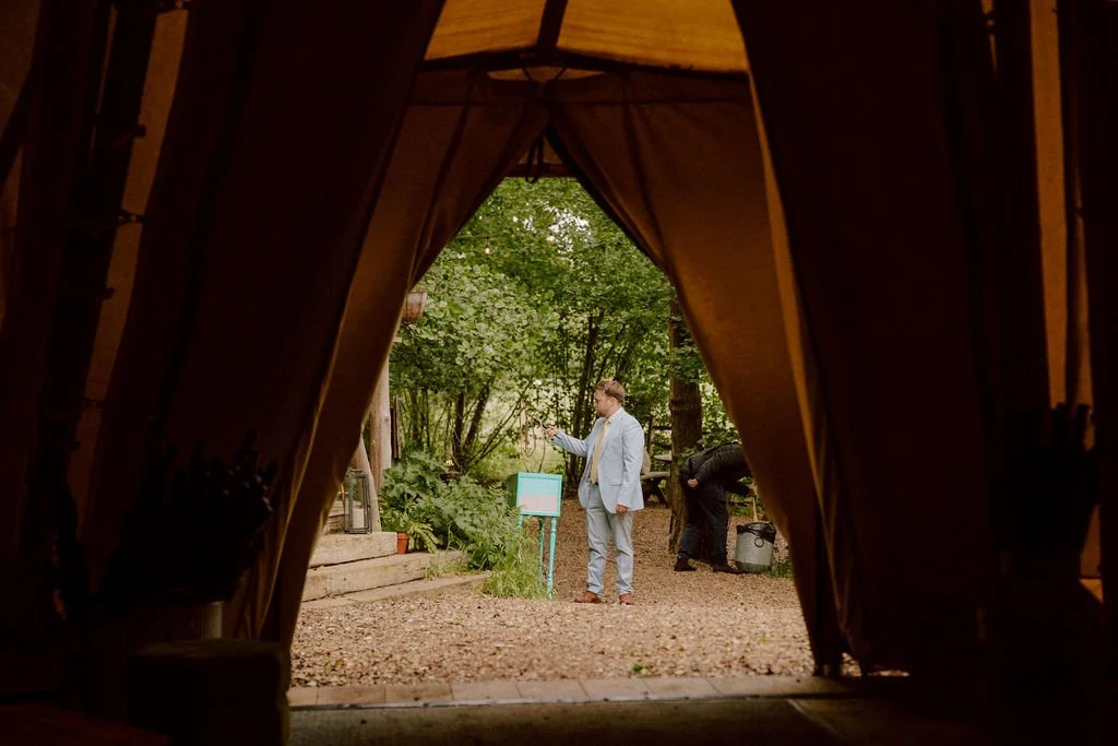 wilderness kent wedding rain