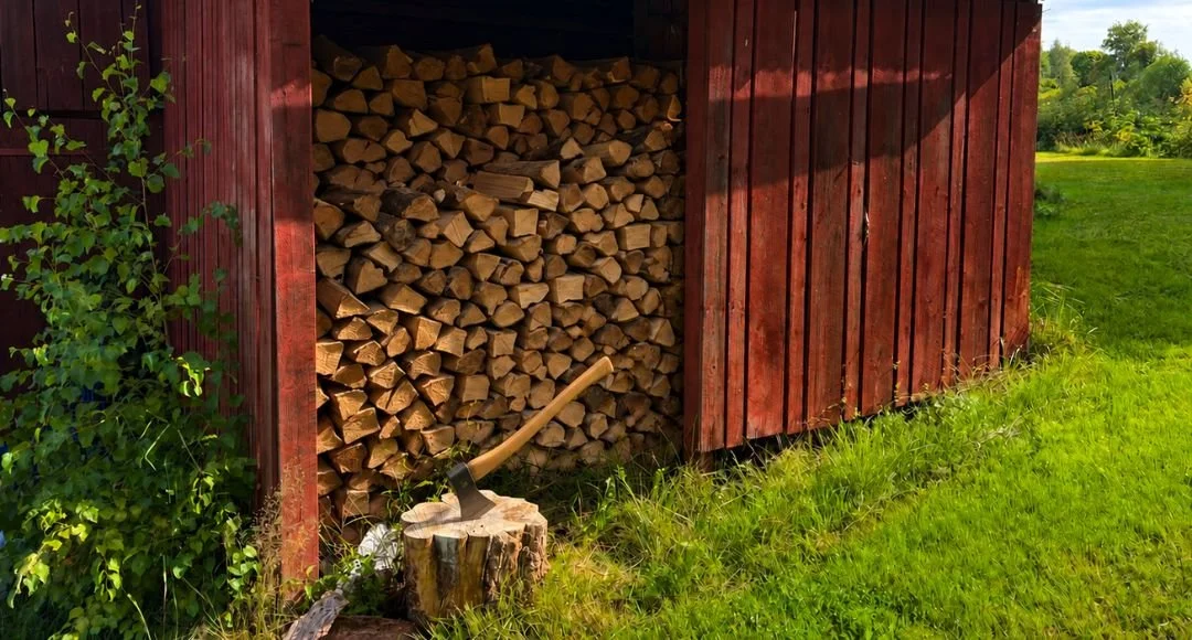 Fyll vedboden innan vintern kommer