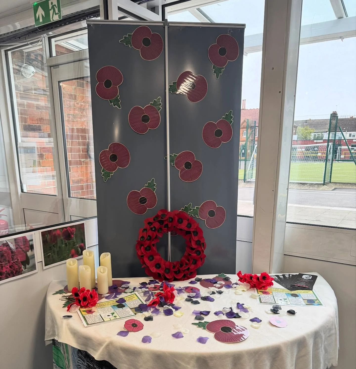 Our Remembrance Day display in reception is ready for Tuesday next week