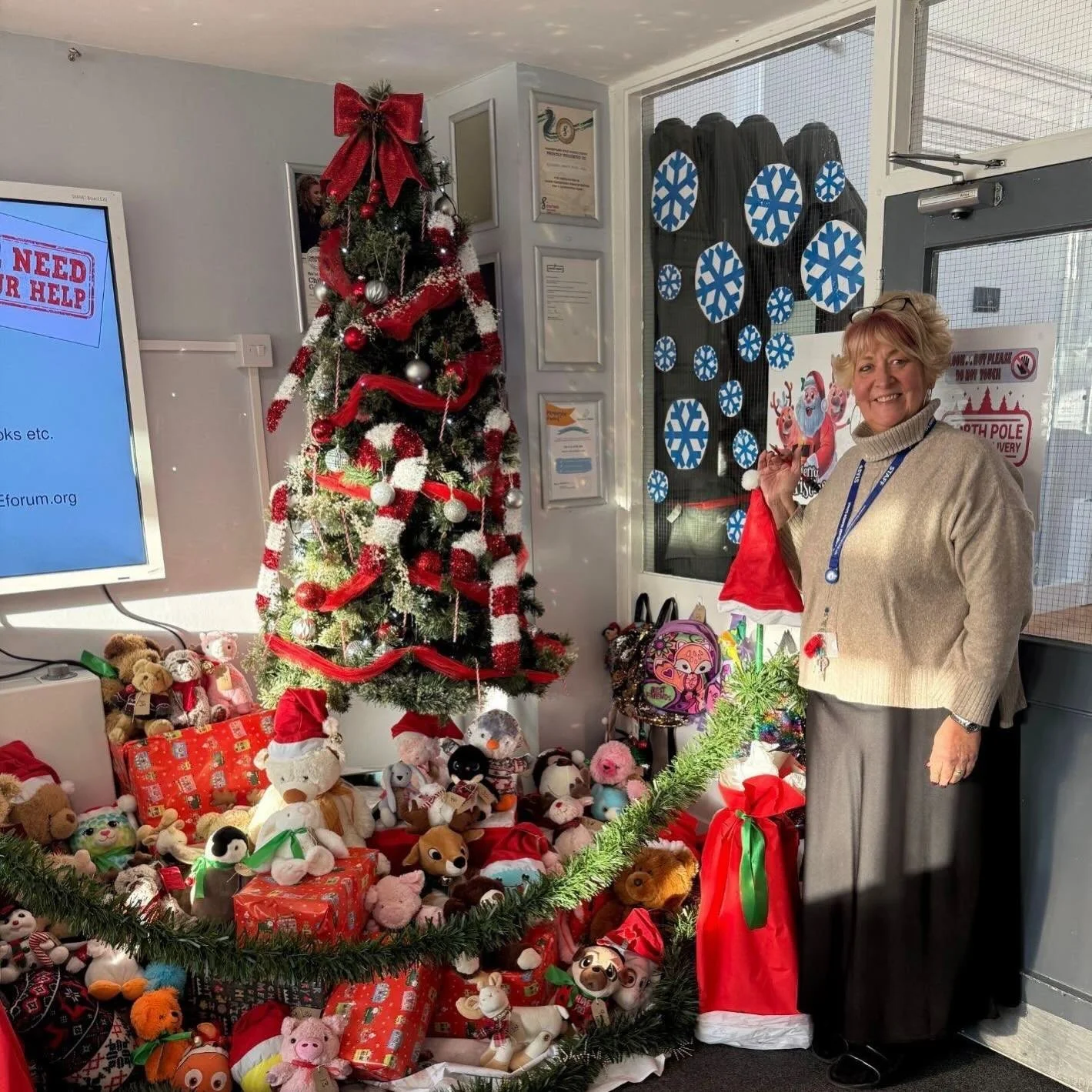 This wonderful Christmas display has been put together by Jayne, one of our Specialist TA&rsquo;s! The soft toys are in our raffle, which students can enter on Tuesday 2nd December