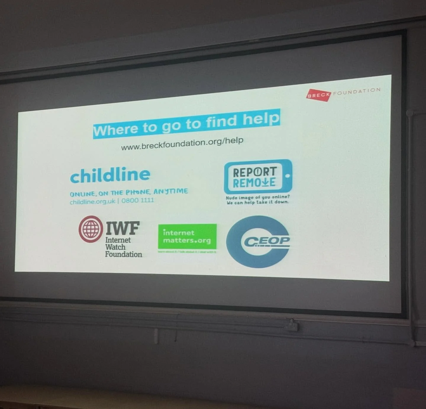 Thanks to the Breck Foundation for speaking to our students on Friday about the importance of online safety