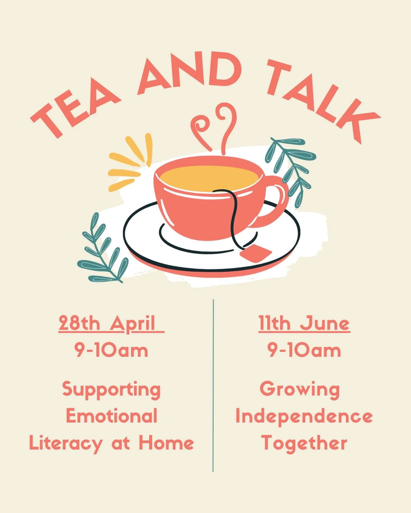 Tea and Talk for Bensham Manor parents - last two dates are coming up! Click the link in our bio to find out more