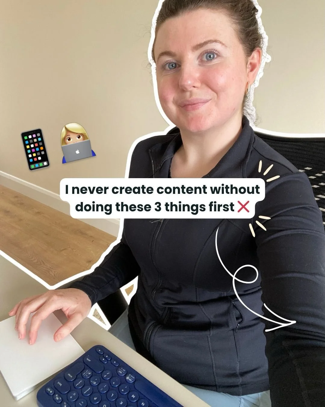 You need to do these 3 things before you take any photo or video content 📸👀

1️⃣ Wipe the lens of your phone! The most basic thing that often prevents a blurry photo✅
2️⃣ Check what else is visible in your frame, like messy cables or clutter ❌
3️⃣ 
