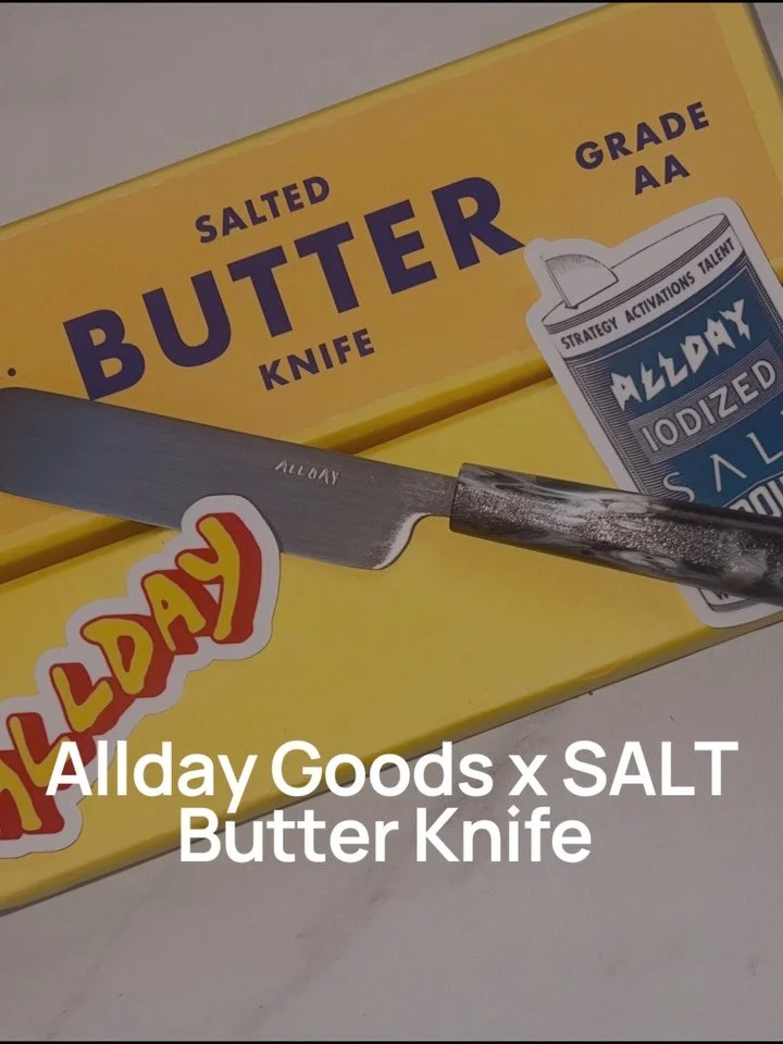 SALT x @alldaygoods Butter Knife 🔪🧈🔥

Our favourite new utensil for spreading butter.&nbsp; Over the last couple of months, we collected plastic waste from the kitchens of some of our nearest and dearest in hospitality, and Alllday Goods did wha