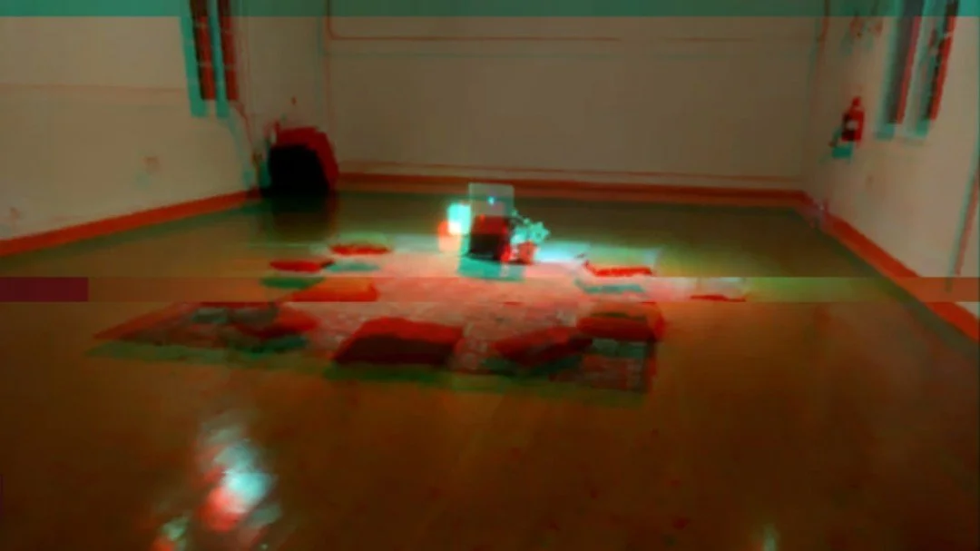 HYBRID BUT HUMAN was initially conceptualised as a live, co-present performance (IRL) using telematics and smartphones as a central device. The audience was set to gather in the Playroom on the 8th of December and engage the performance through the p