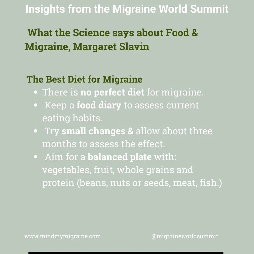 Great talk from the @migraineworldsummit. This talk is dear to my heart because it talks about how food can help reduce your migraine burden.