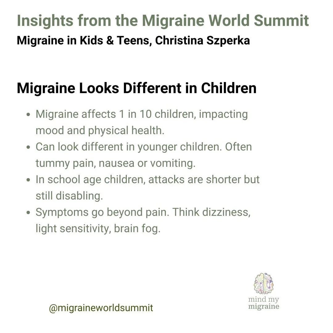 Migraine in children is so difficult for a parent to bear. I work with children to look at all aspects of their diet, exercise, nutrition and happiness. I find that young people are very eager and willing to make changes. An old Irish proverb says &q