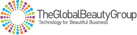 Logo of The Global Beauty Group featuring a colorful circular design and the tagline 'Technology for Beautiful Business'.