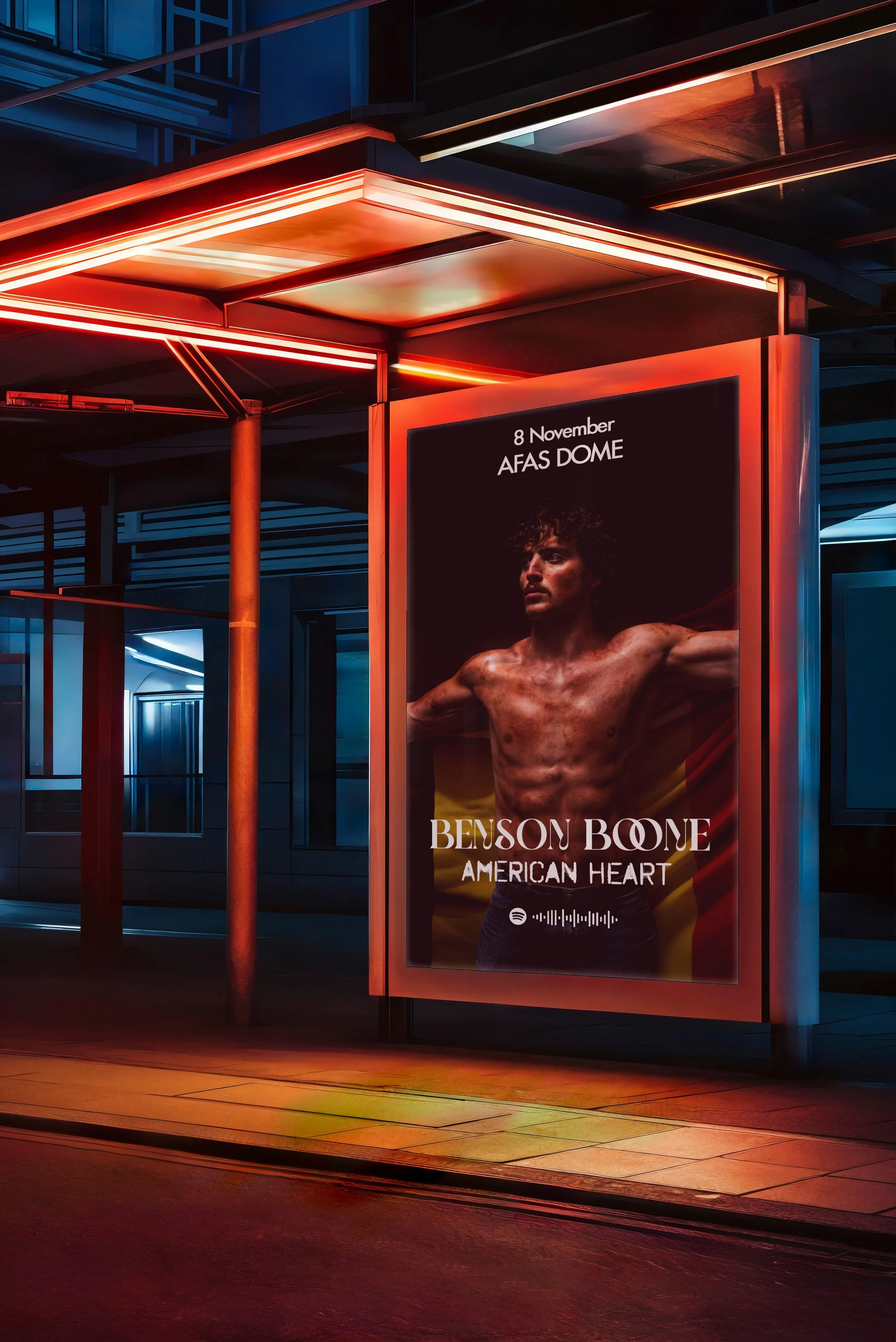 Benson Boone - AFAS Dome Show - OOH Promo Design in Antwerp