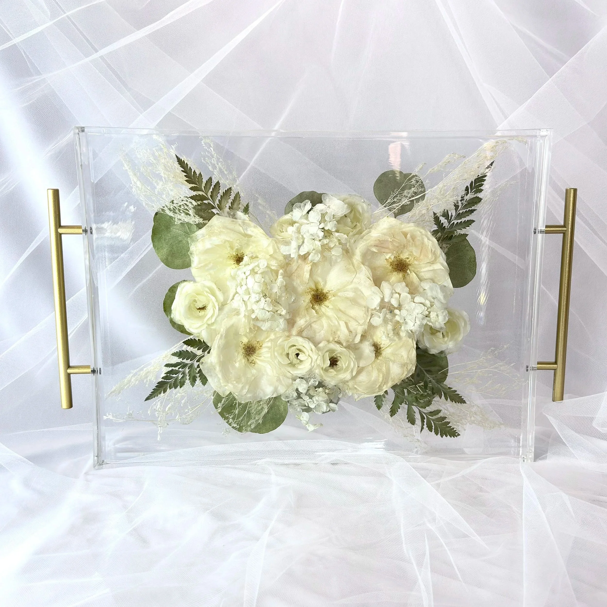 Floral Preservation Resin Serving Tray