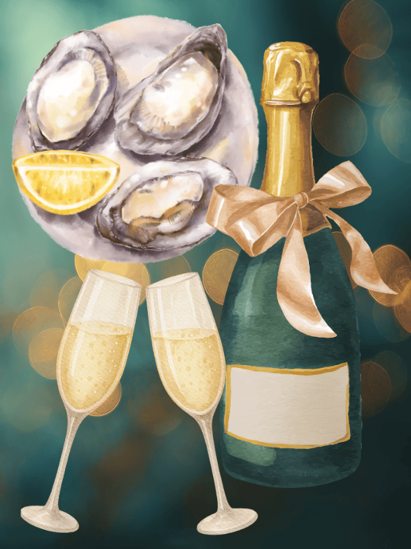 Oysters, Champagne Christmas Market Maison Vejoll