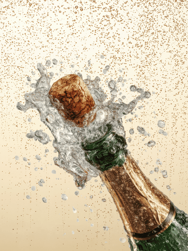 Bouteille de champagne et Bulles