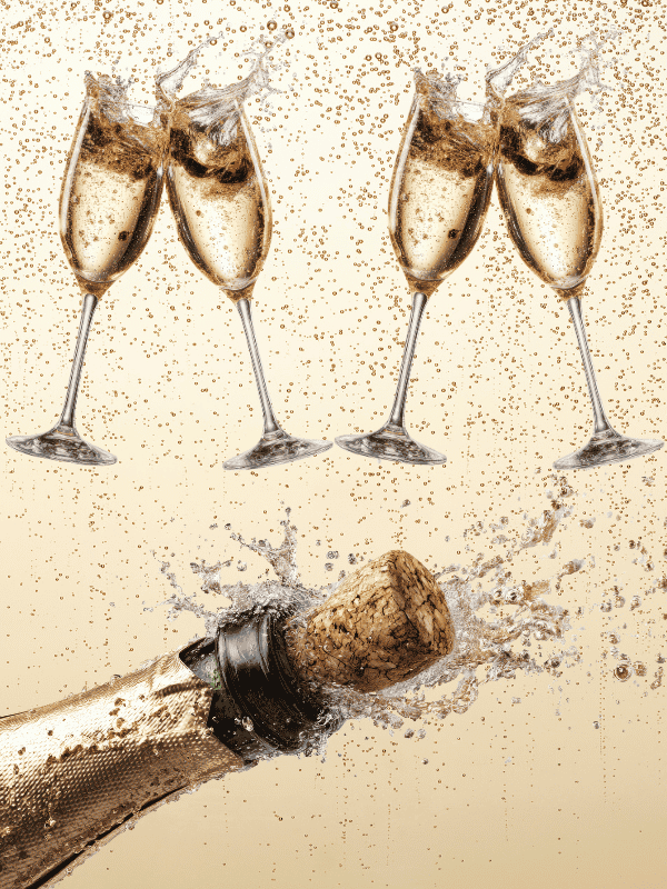 Bouteille de champagne et Flutes de Chamapgne