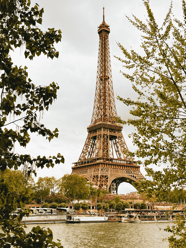 View of the Eiffel Tower and Seine River, Paris, France