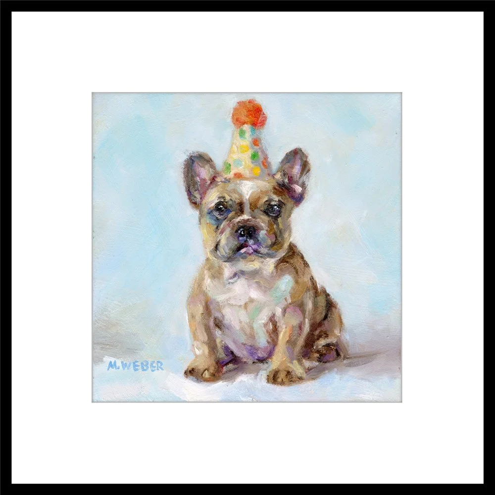 Louie the French Bulldog matted and framed fine art print, giclée print by Merrill Weber