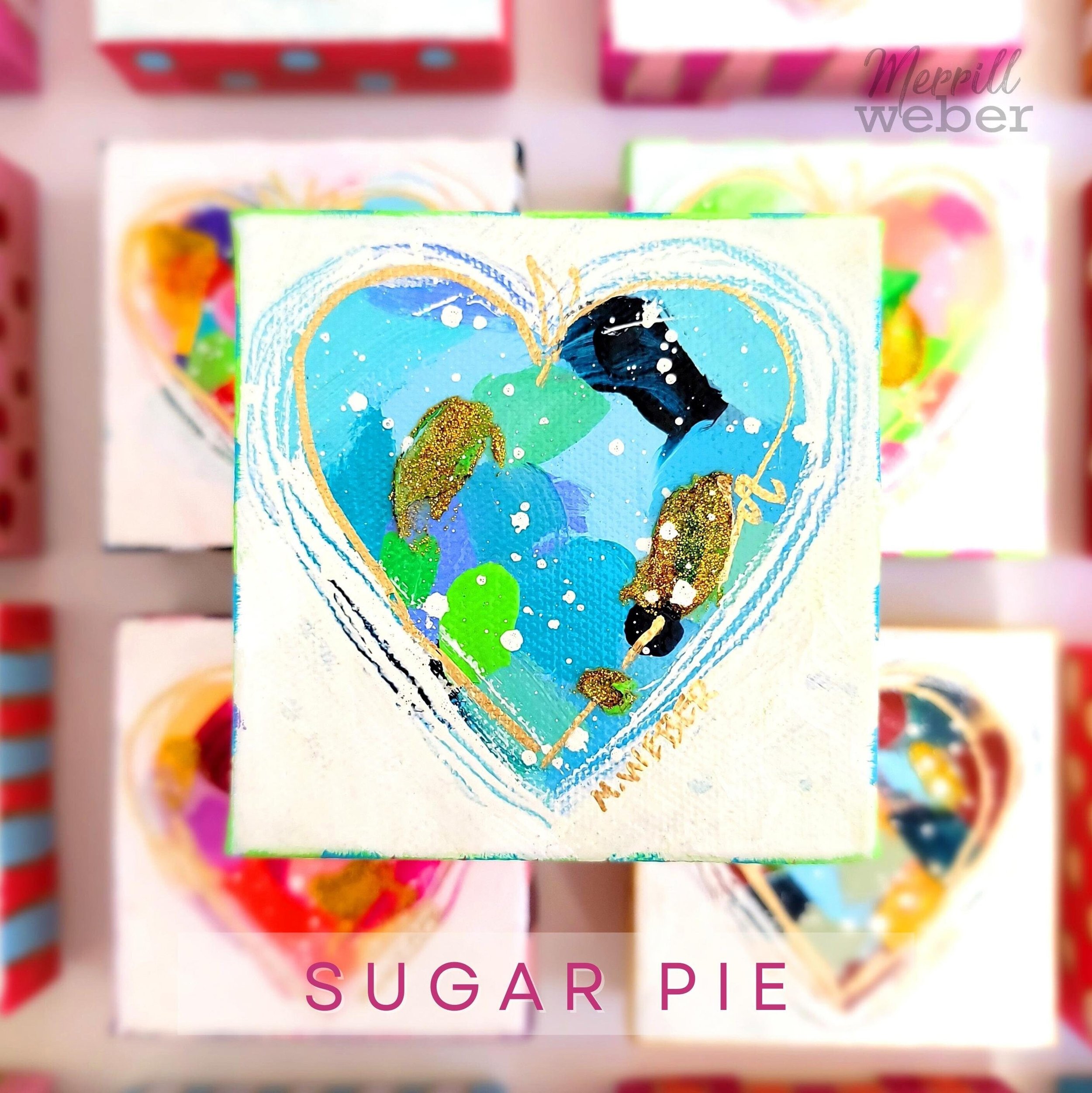 mini happy heart painting by merrill weber