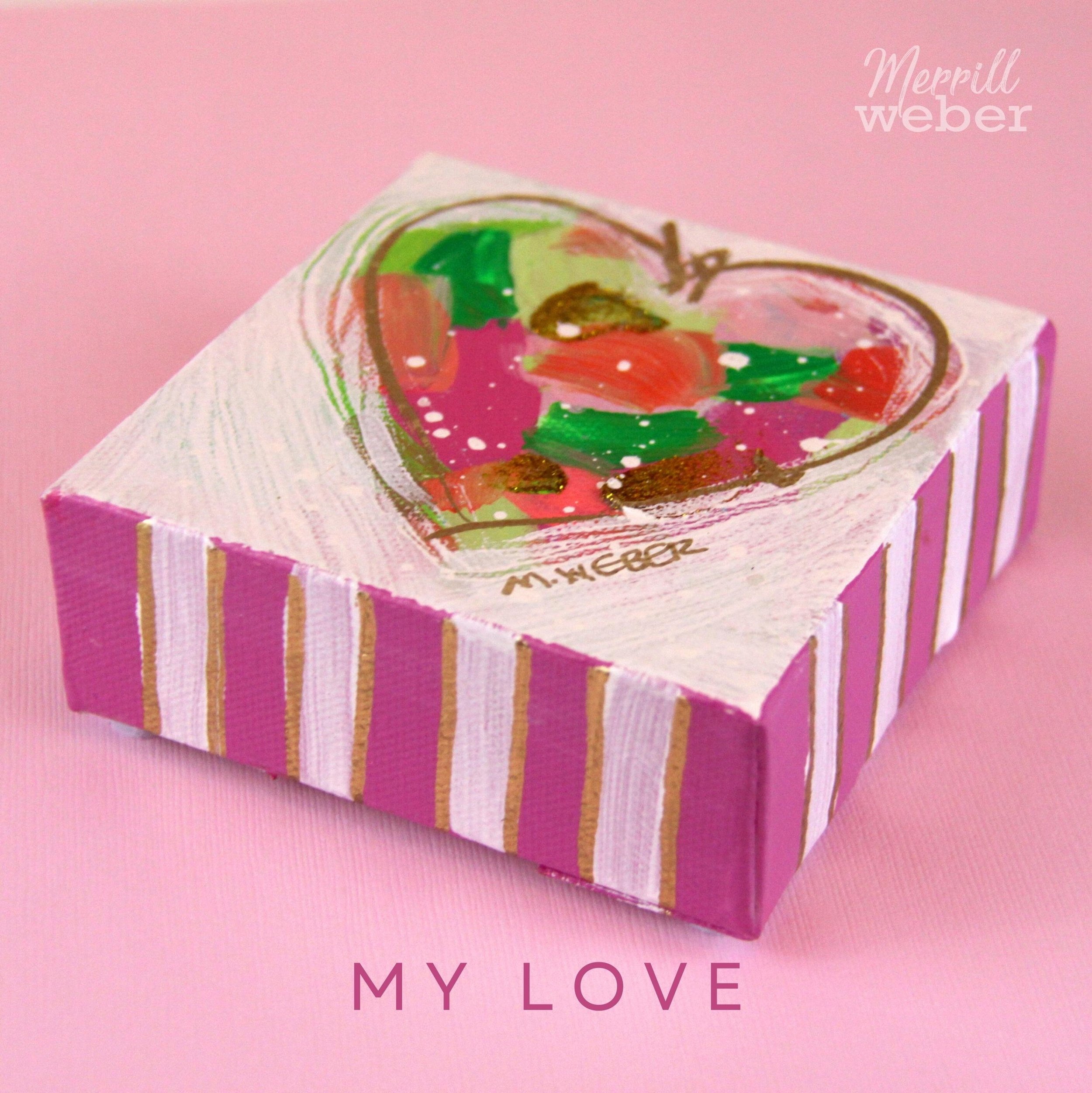 mini heart painting by Merrill Weber. Artist retains copyright on artwork.