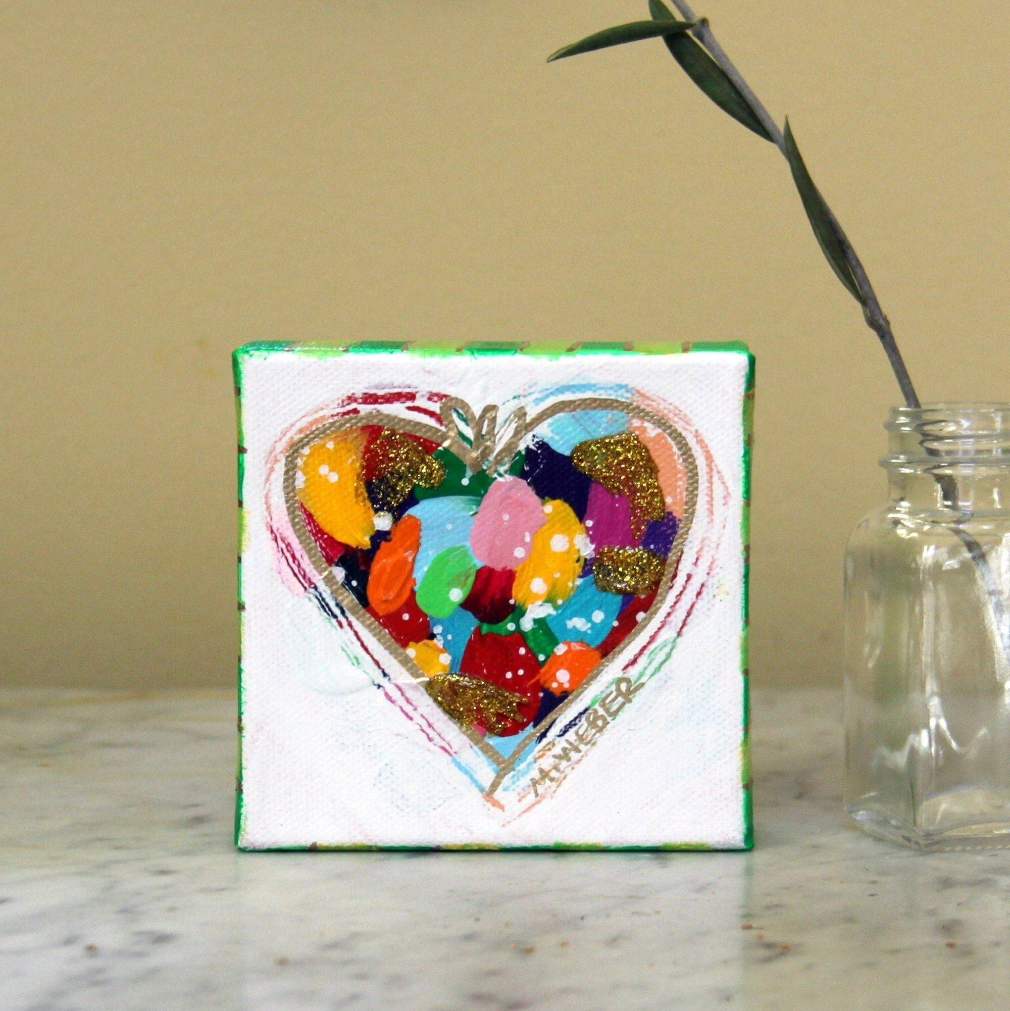 mini heart painting by Merrill Weber. Artist retains copyright on artwork.