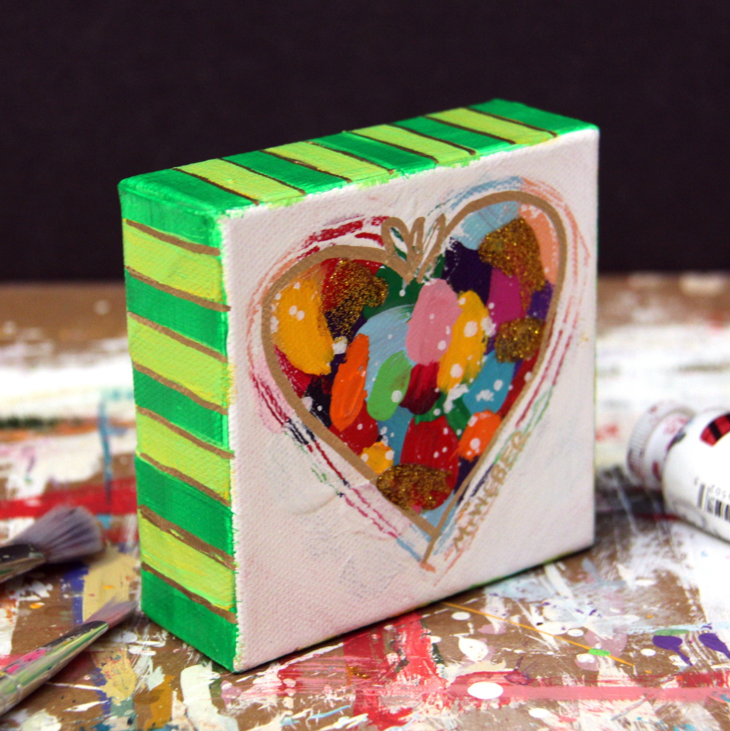 mini heart painting by Merrill Weber. Artist retains copyright on artwork.