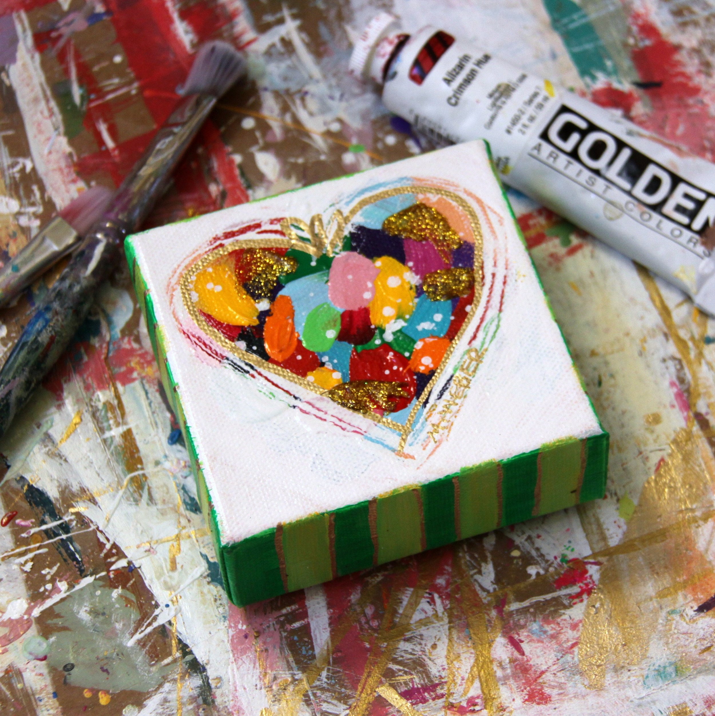 mini heart painting by Merrill Weber. Artist retains copyright on artwork.