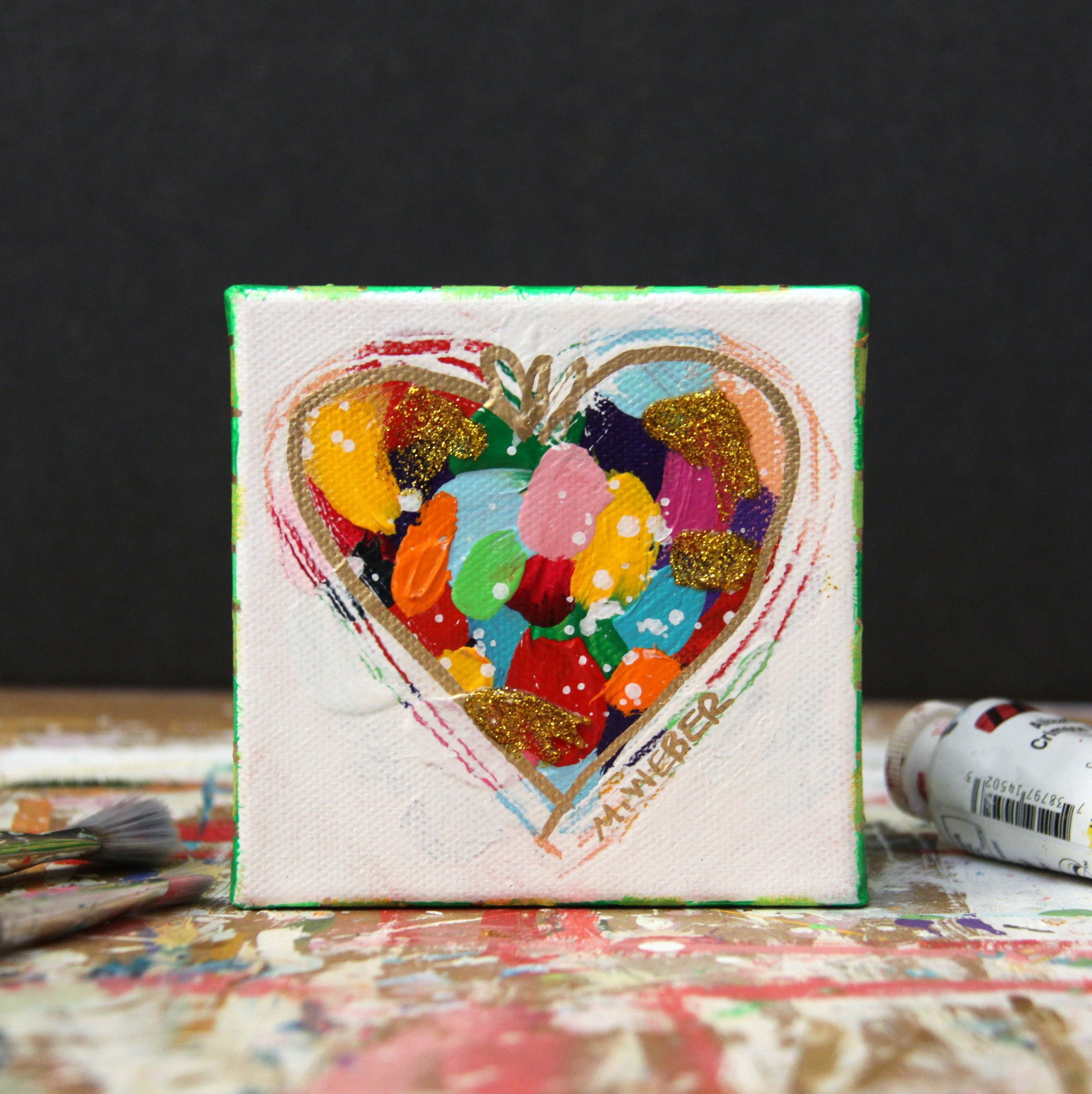 mini heart painting by Merrill Weber. Artist retains copyright on artwork.