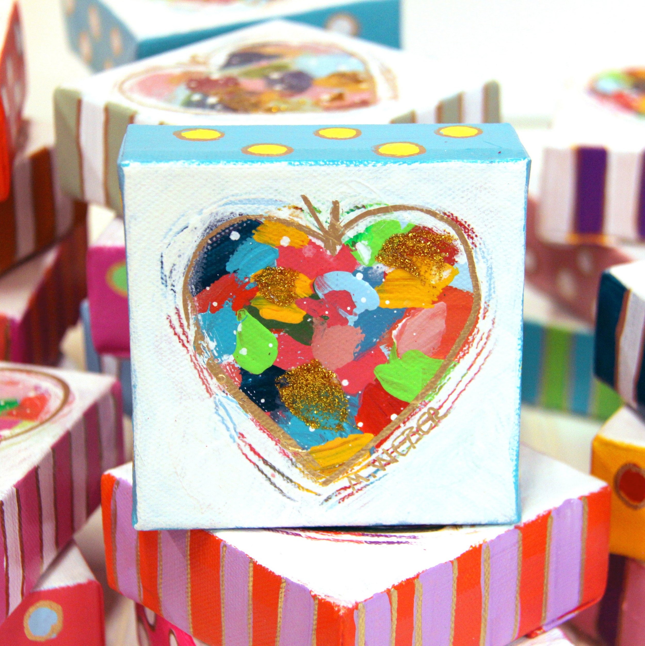 happy hearts painting by merrill weber. Artist retains all copyrights on artwork