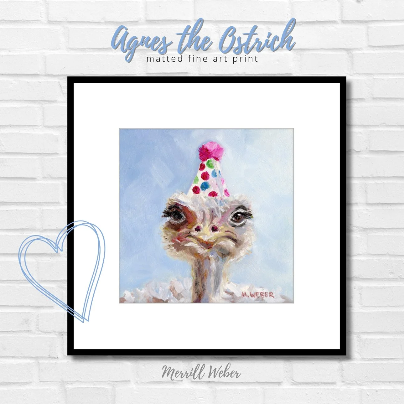 Agnes the Ostrich Fine Art Print