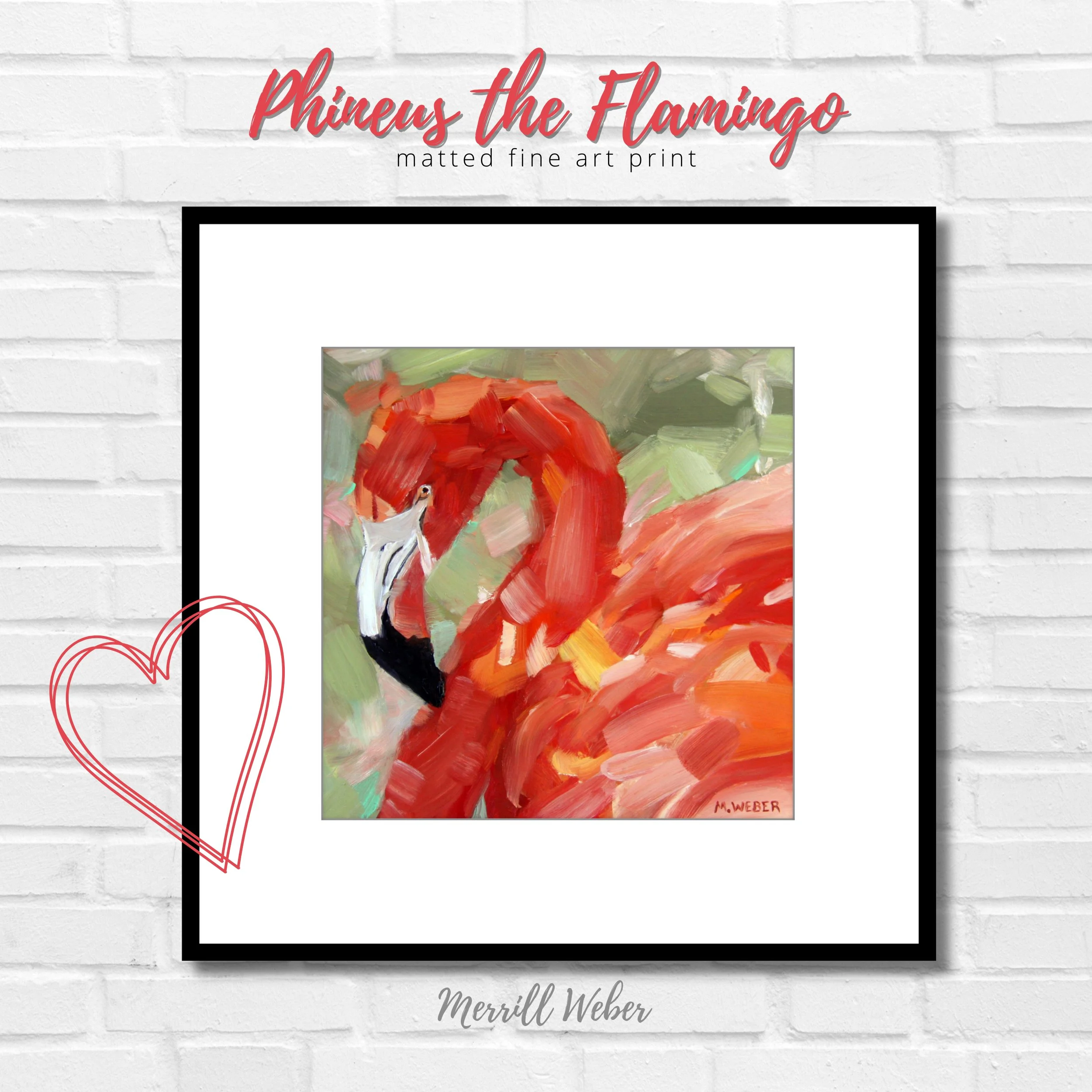 Phineus the Flamingo Fine Art Print