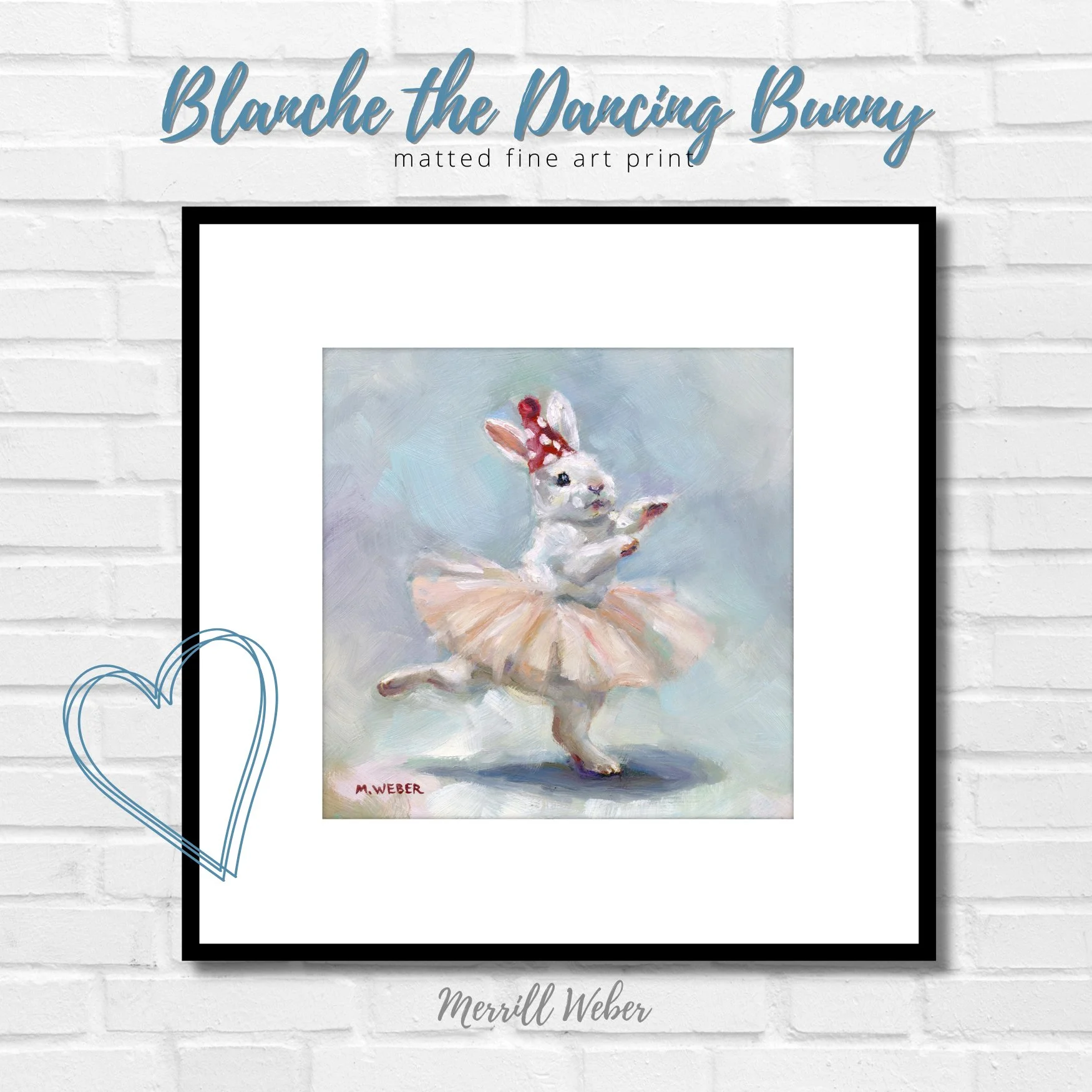 Blanche the Dancing Bunny Fine Art Print