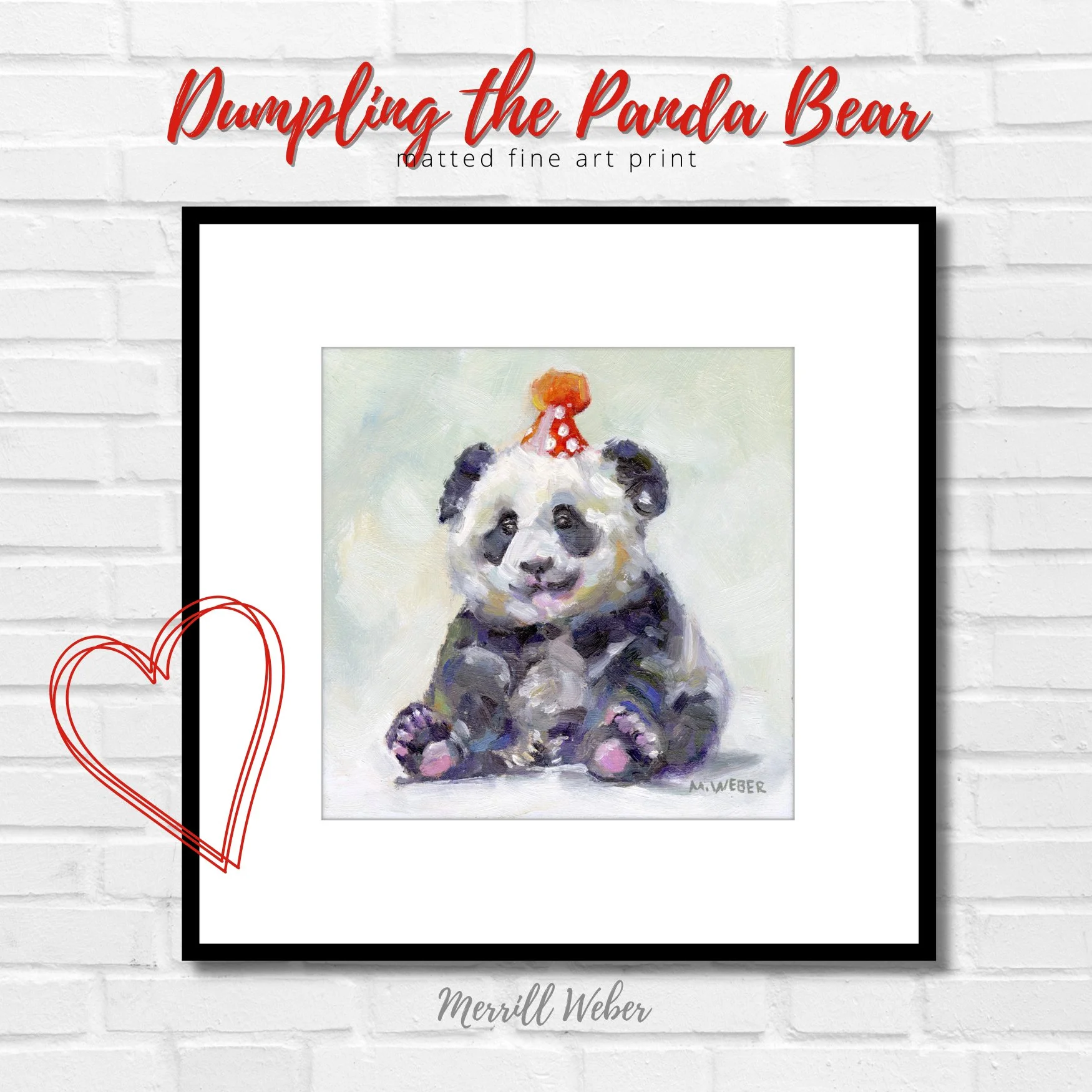 Dumpling the Panda Bear Fine Art Print