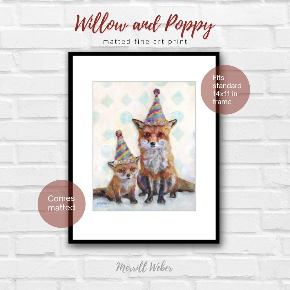 Fox art print – Willow and Poppy by Merrill Weber – wall decor